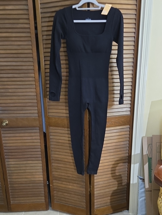 Popilush Pants - Popilush Black Long-Sleeve Full Body Shapewear Jumpsuit